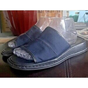 Vintage Coach Kyle Signature Leather Slide Sandals Blue Made in Italy Size 9.5